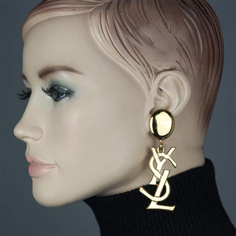 vintage ysl earrings|ysl earrings samantha jones.